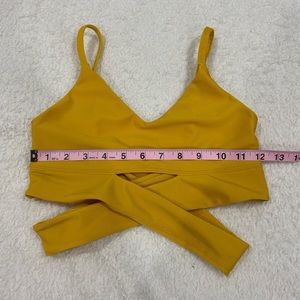 Yellow sports bra